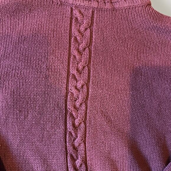 Vintage Bill Blass Jeans Maroon Cable Knit Mock Neck Sweater Women’s Small 80s - Picture 4 of 5